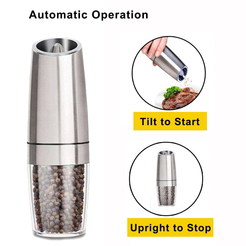 BowLift | Automatic Electric Gravity Induction Salt and Pepper Grinder