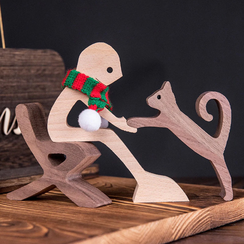 BowLift | Gift For Pet Lovers - Wood Sculpture Table Ornaments - The Love Between You And Your Fur-Friend