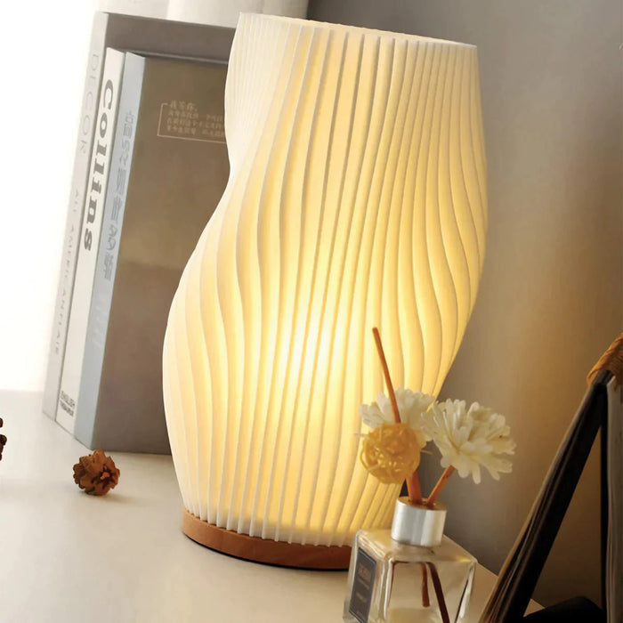 BowLift | Wavecrest Table Lamp – Soft Glow Designer Lamp with Dimmable Warm & Natural White Light
