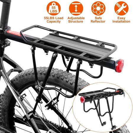 BowLift | Quick-Release Aluminum Bike Rear Rack with Reflective Plate