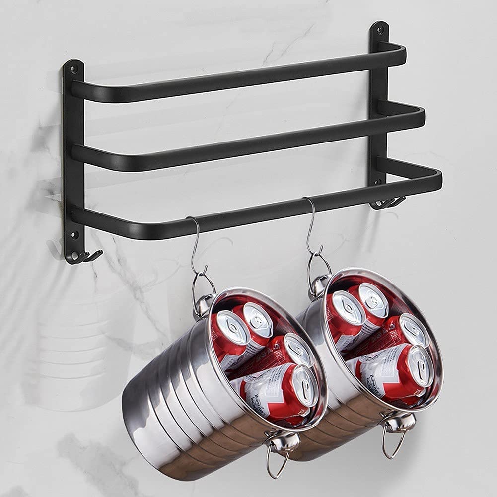 BowLift | FlexRack Wall-Mounted Bathroom Storage Shelf with Towel Holder – Space-Saving Aluminium Rack