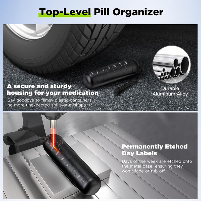 BowLift | 7 Days Portable Pill Organizer for Travel