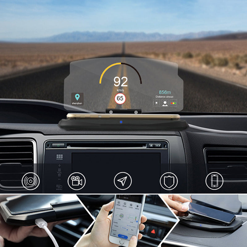 BowLift | HUD navigation projector with wireless charging function