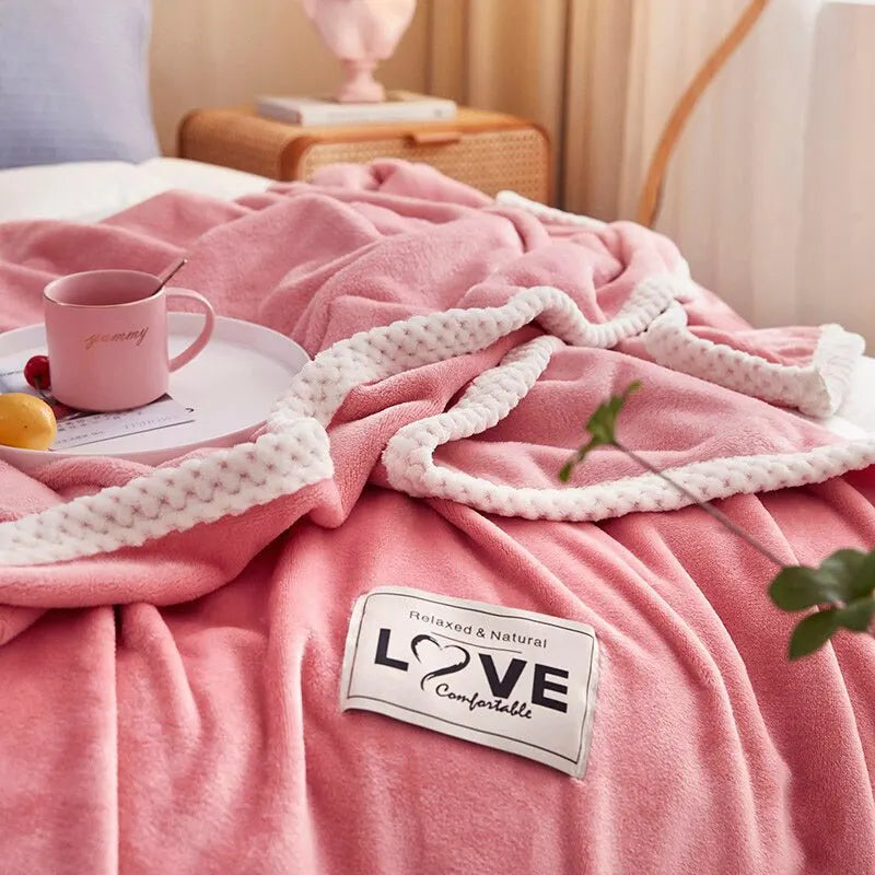 BowLift | Flannel Fleece Snuggle Blanket in Pink