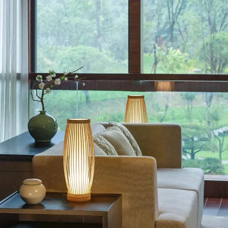 BowLift | Japanese Bamboo Table Lamp with Warm Light