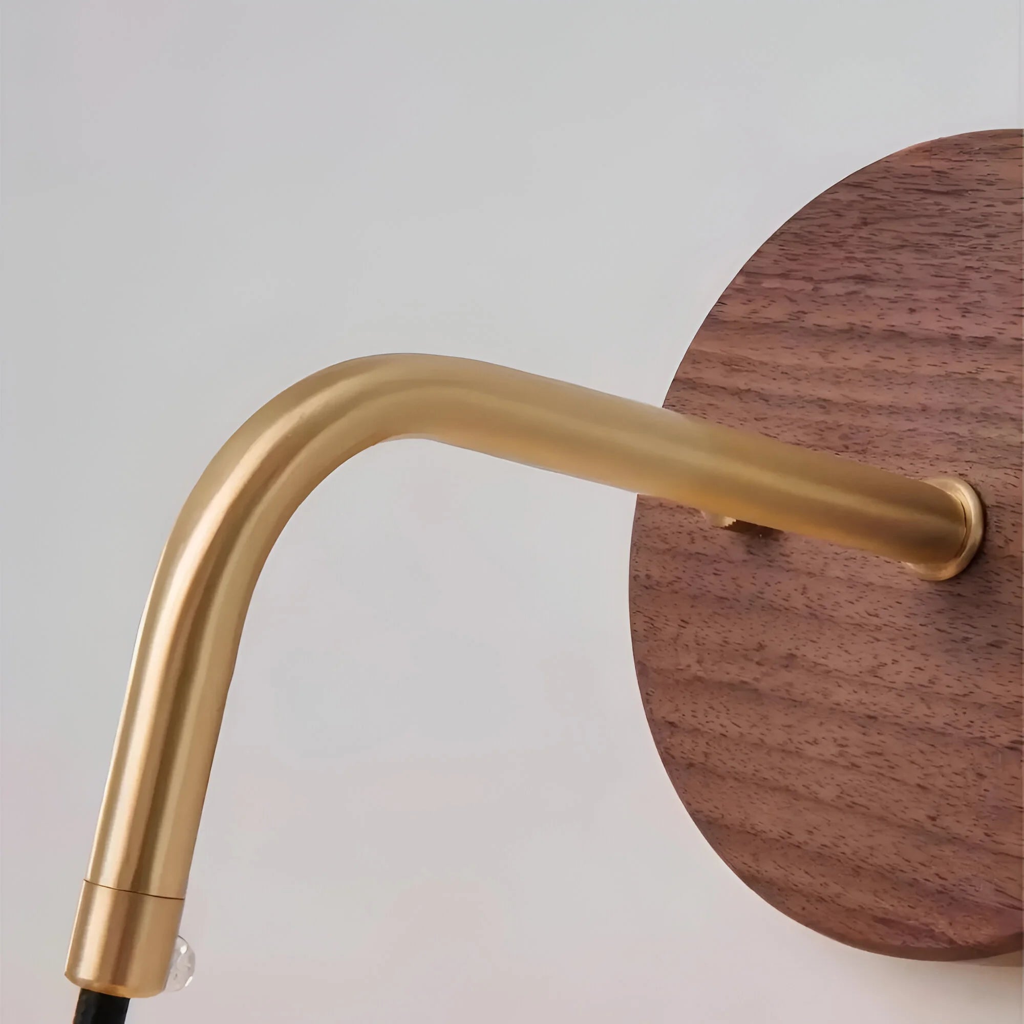 GlowHaven – Walnut & Brass Accent Wall Light