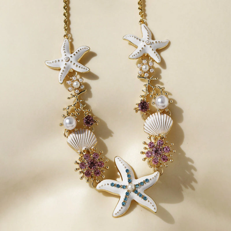 BowLift | Shell Starfish Pearl Necklace