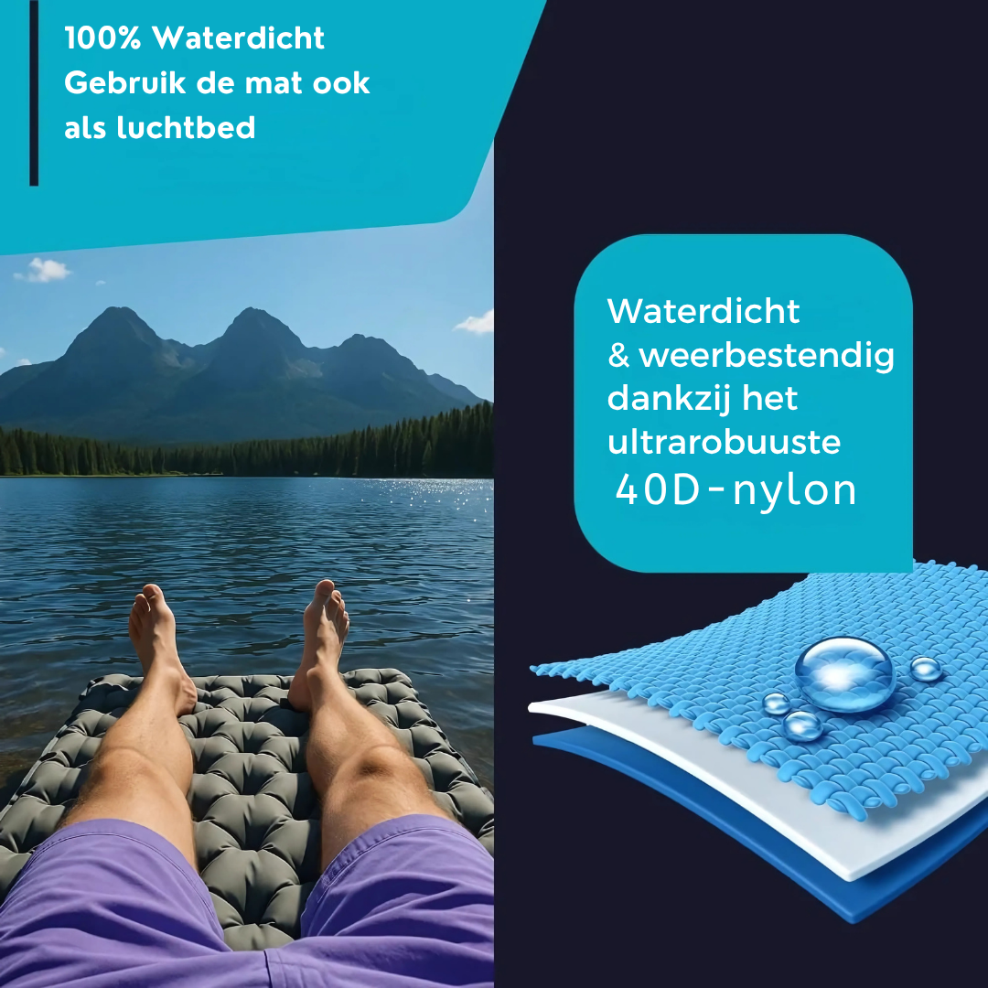 BowLift | AirLite Self-Inflating Sleeping Mat – Lightweight, Compact & 10 cm Thick Comfort