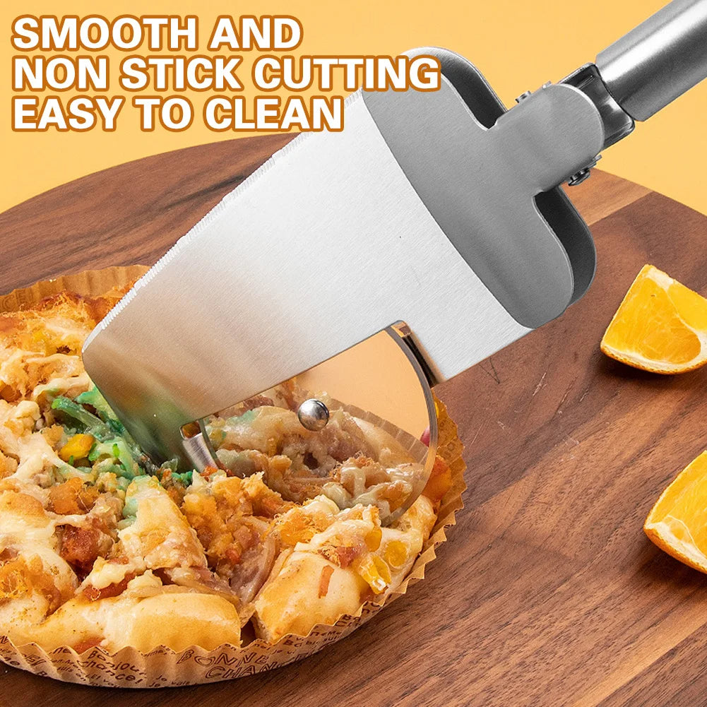 BowLift | Stainless Steel Pizza Cutter with Grip and Food Lifter