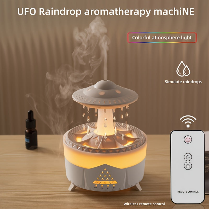BowLift | Relaxing Raindrop Aromatherapy Essential Oil Diffuser - LED Light & Humidifier