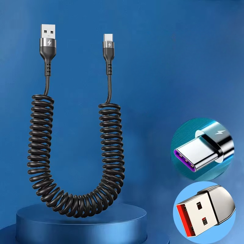 BowLift | Universal Spring Telescopic Fast Charging Cable USB-C & Lightning