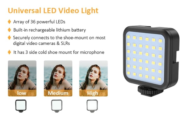 BowLift | Professional Video Microphone Set with Tripod and LED Video Light