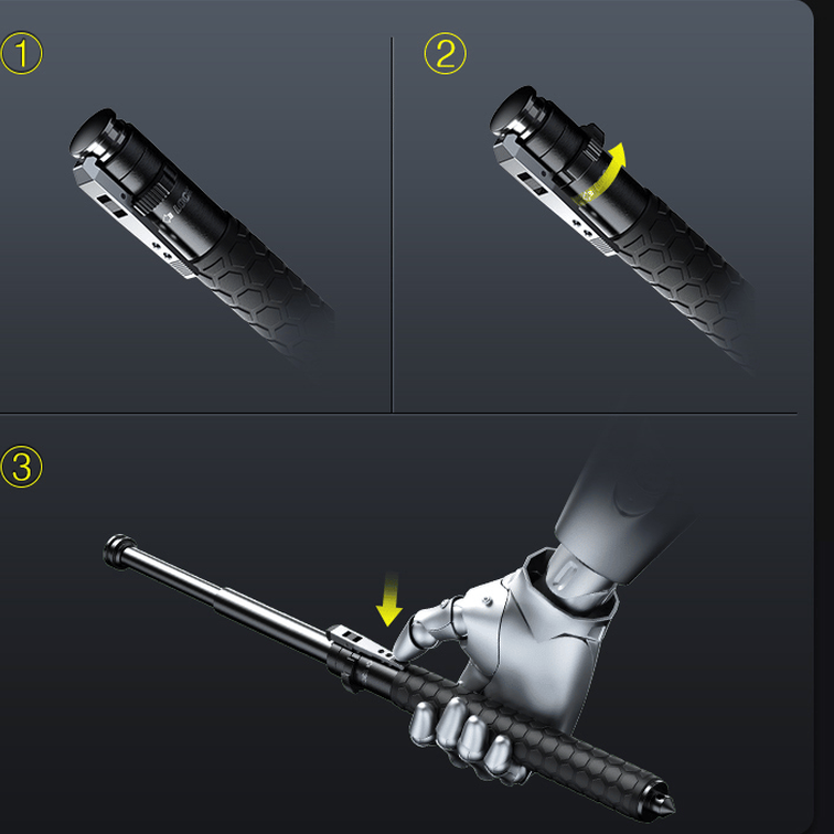 BowLift | Automatic Self-Defense Walking Stick | Lightweight, Anti-Slip Grip & Compact for Hiking and Urban Safety