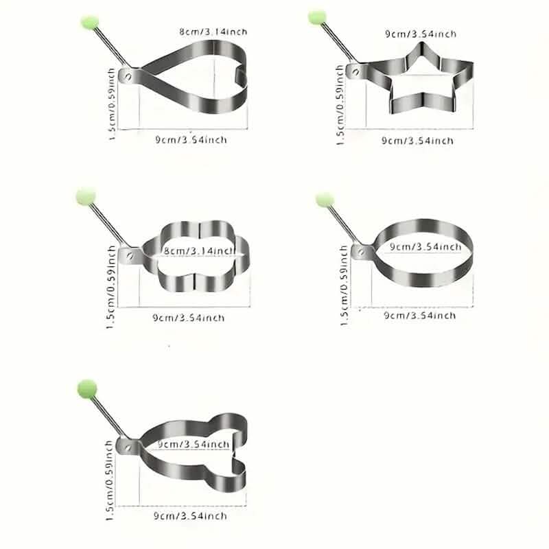 BowLift | 6-Piece: Creative Stainless Steel Egg Cooking Ring Set