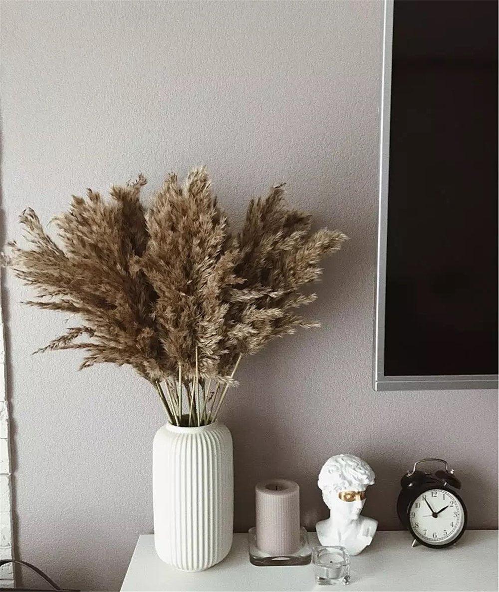 BowLift | 60 cm natural, real, brown-beige dried pampas grass bouquet │ fluffy feather for modern boho home decoration