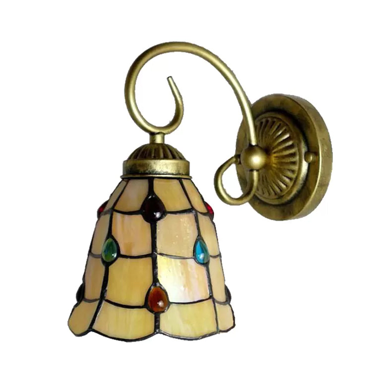 BowLift | Mini Wall Light Tiffany Style Stained Glass Single Light Wall Mount Light for Bedroom