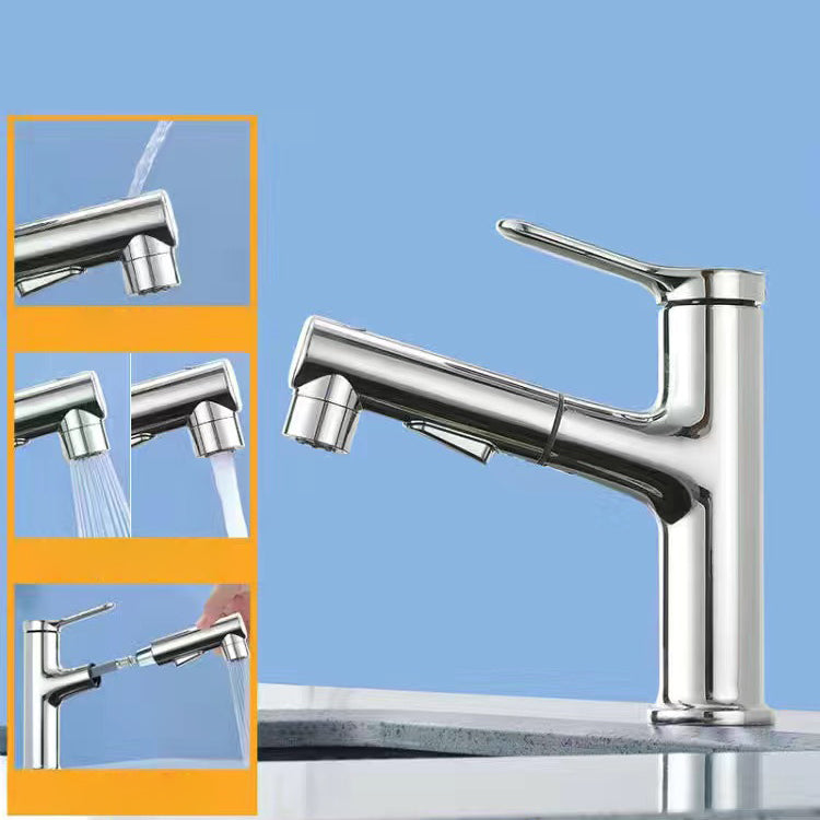 BowLift | Pull-out simple bathroom sink tap 1 hole single lever faucet