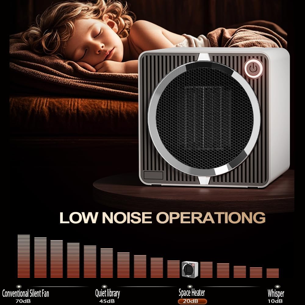 BowLift | 500W Electric PTC Ceramic Heater | Rapid Heating, Energy Efficient & Safe for Indoor Use in Winter