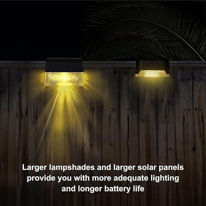 BowLift | Solar Deck Lights 4 Piece Set, Solar Step Lights Outdoor, Warm White/Color Changing Solar Fence Light for Terrace Garden Yard