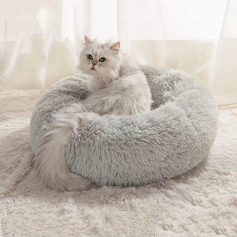 BowLift | PawNest Calming Donut Cat Bed | Round Plush Nest | Stress-Reducing & Cozy | Perfect for Cats & Small Dogs