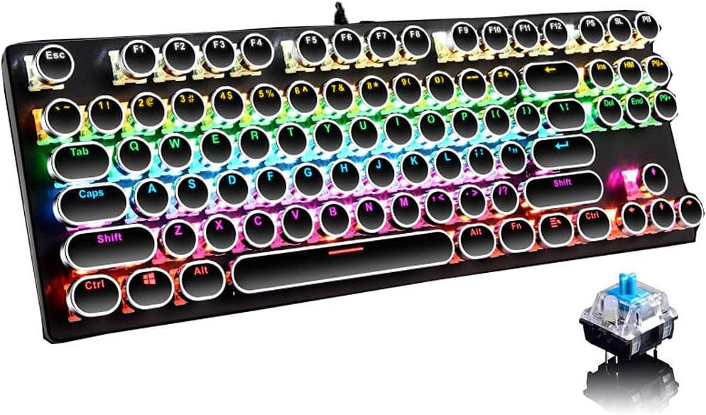 BowLift | 87-Key Mechanical Gaming Keyboard RGB Backlit Blue Switch