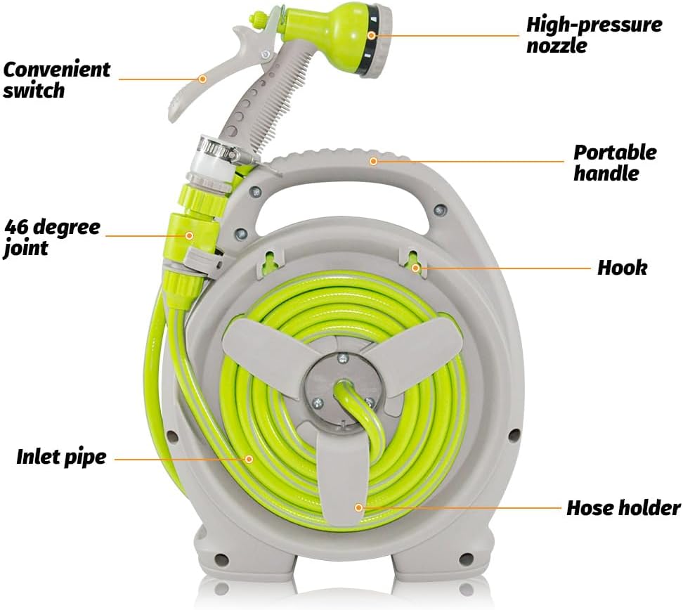 BowLift | Compact Garden Hose Reel Set with 15m Pipe – Corvina