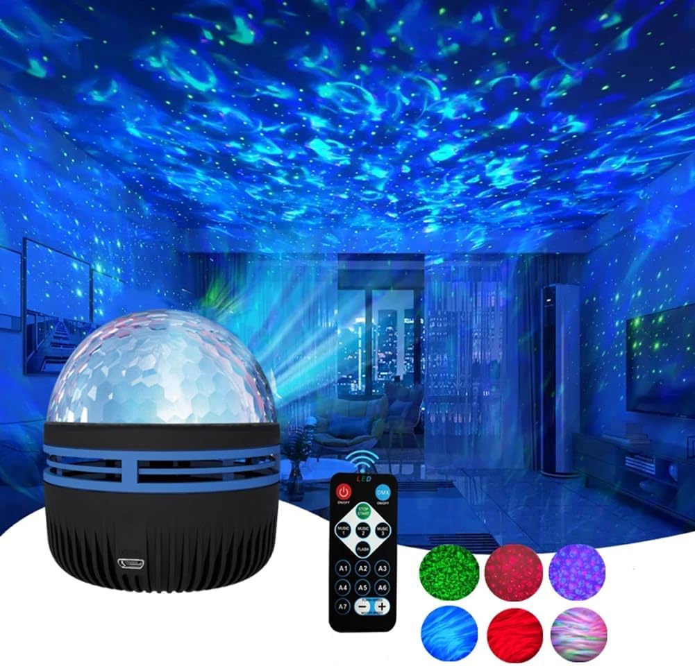 BowLift | 2-in-1 Night Light Starry Projector with Northern Lights & Ocean Waves