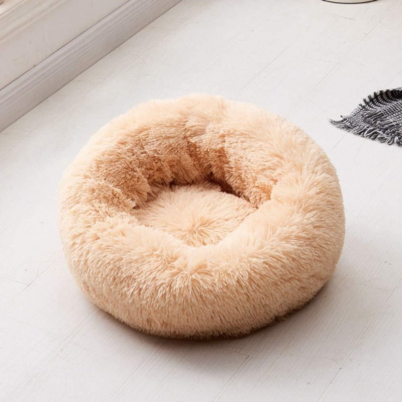 BowLift | Beef Plush Calming Donut Dog Bed for Small to Large Dogs