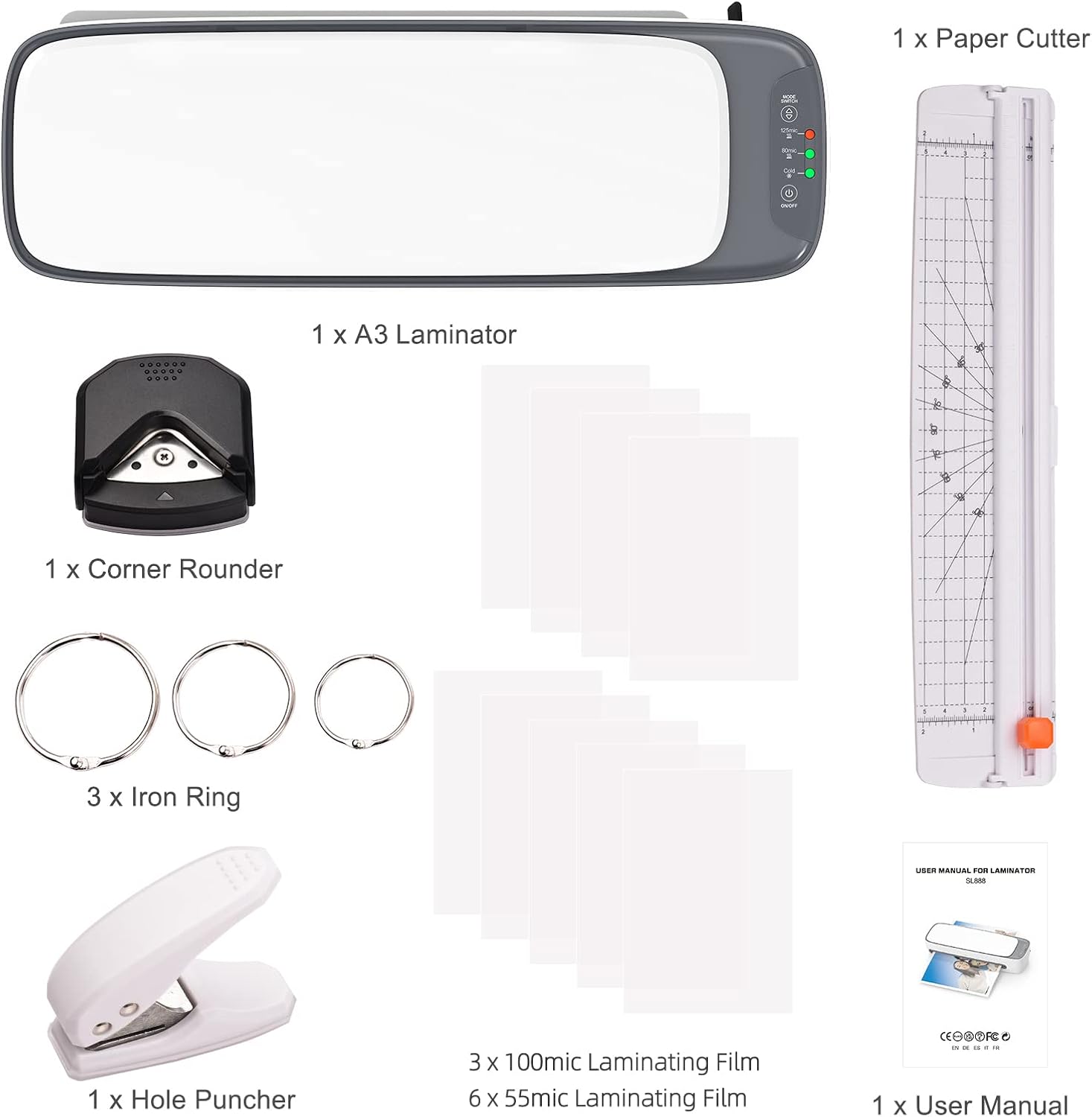 BowLift | A3 Desktop Laminator Set with Hot & Cold Modes and 6-in-1 Functions – Lexaro