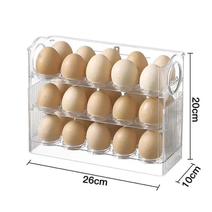 BowLift | Clear Egg Organizer – Space-Saving Rolling Fridge Storage