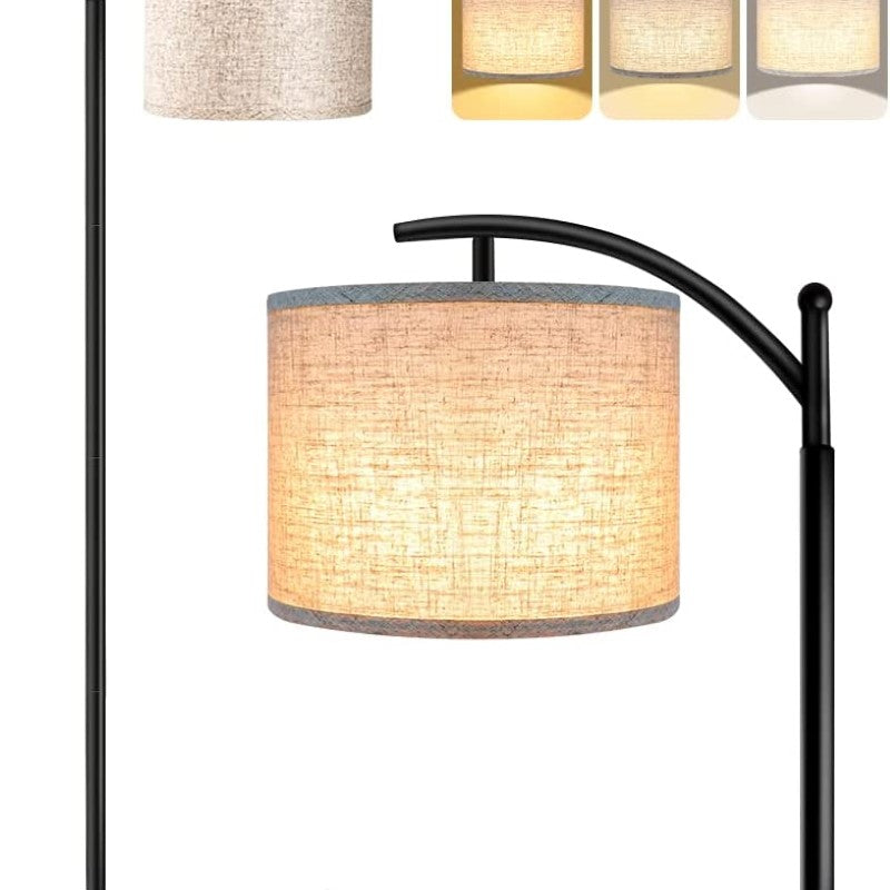 BowLift | Floor lamp with 3 color temperatures LED bulb, floor lamp high industrial floor lamp reading for bedroom, office, white lampshade included