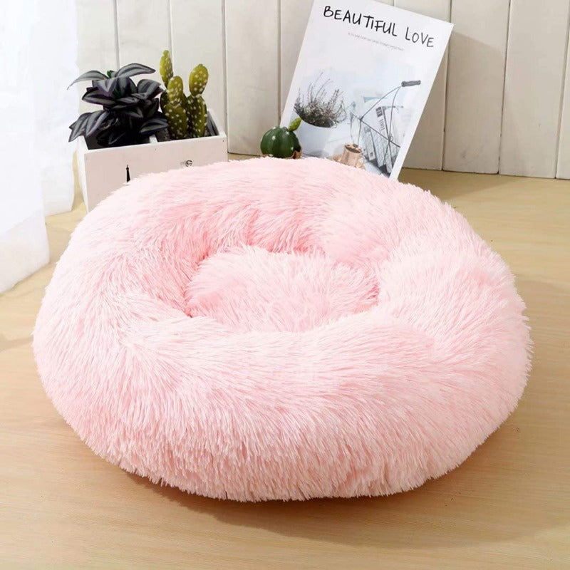 BowLift | Beef Plush Calming Donut Dog Bed for Small to Large Dogs