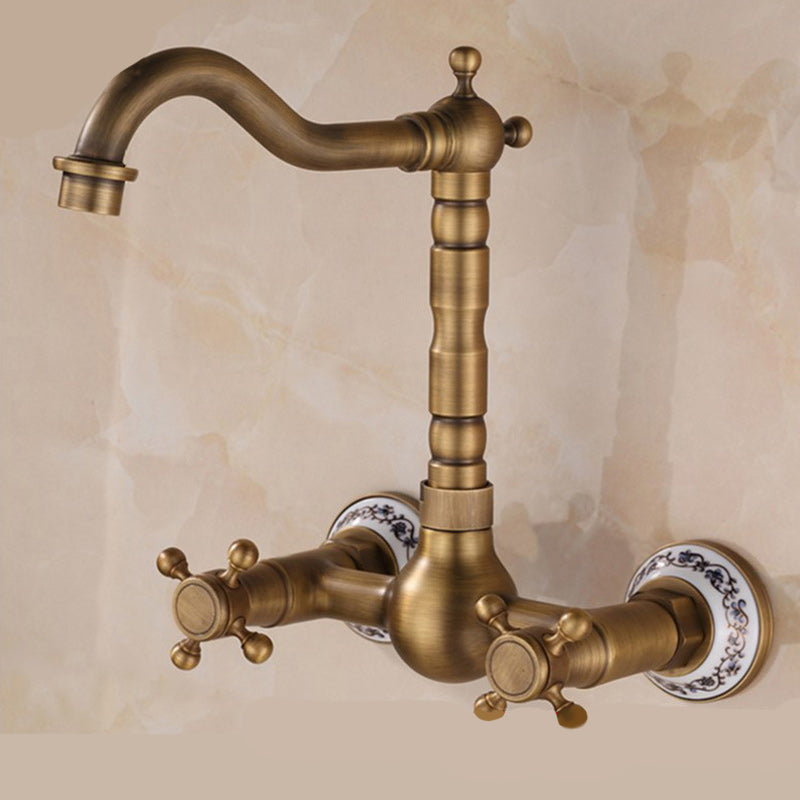 BowLift | Wall-mounted fitting Glam Style Bathroom tap with 2 handles