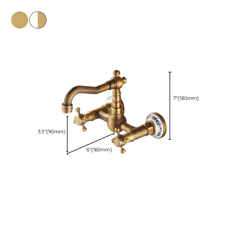 BowLift | Wall-mounted fitting Glam Style Bathroom tap with 2 handles