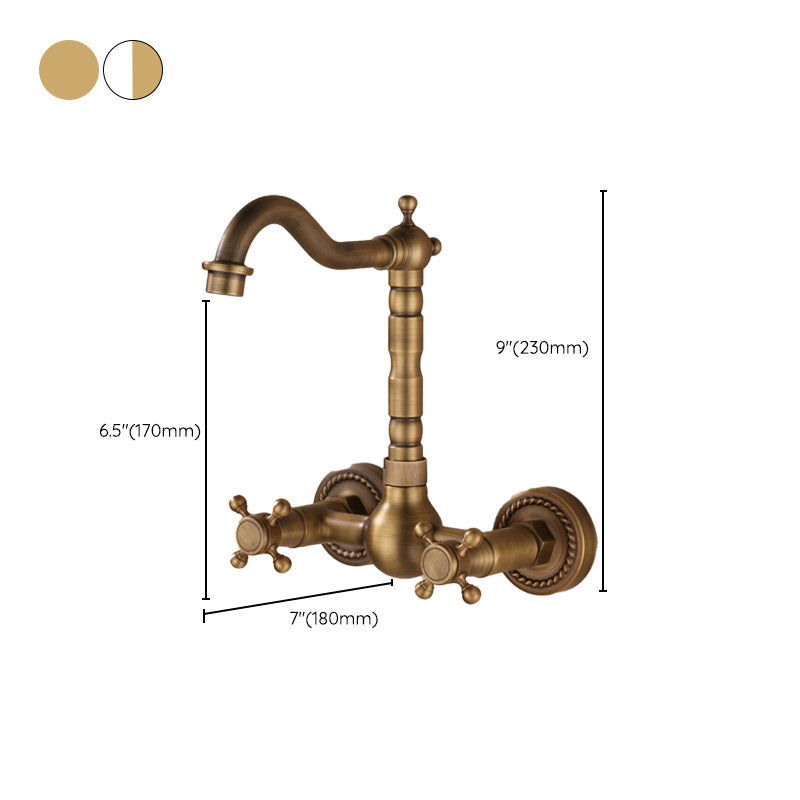 BowLift | Wall-mounted fitting Glam Style Bathroom tap with 2 handles