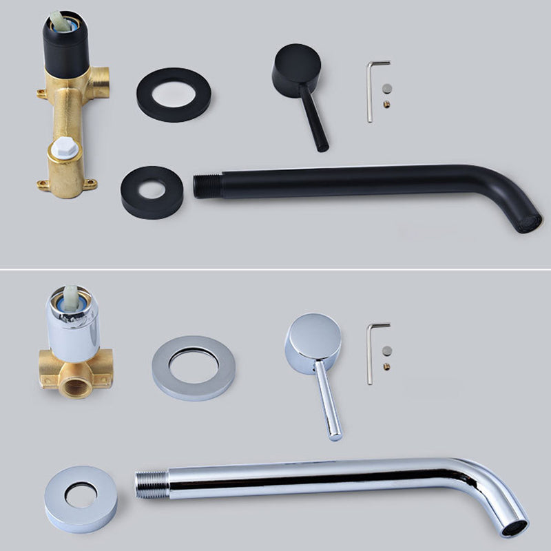 BowLift | Industrial bathroom faucet brass lever handles 2-hole faucets wall-mounted faucet