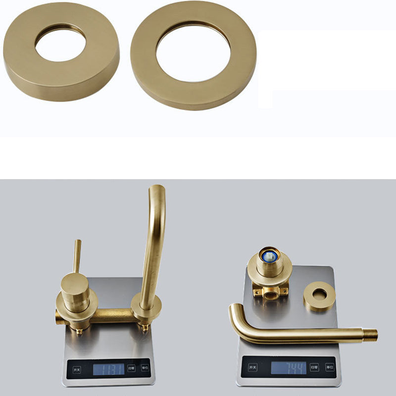 BowLift | Industrial bathroom faucet brass lever handles 2-hole faucets wall-mounted faucet