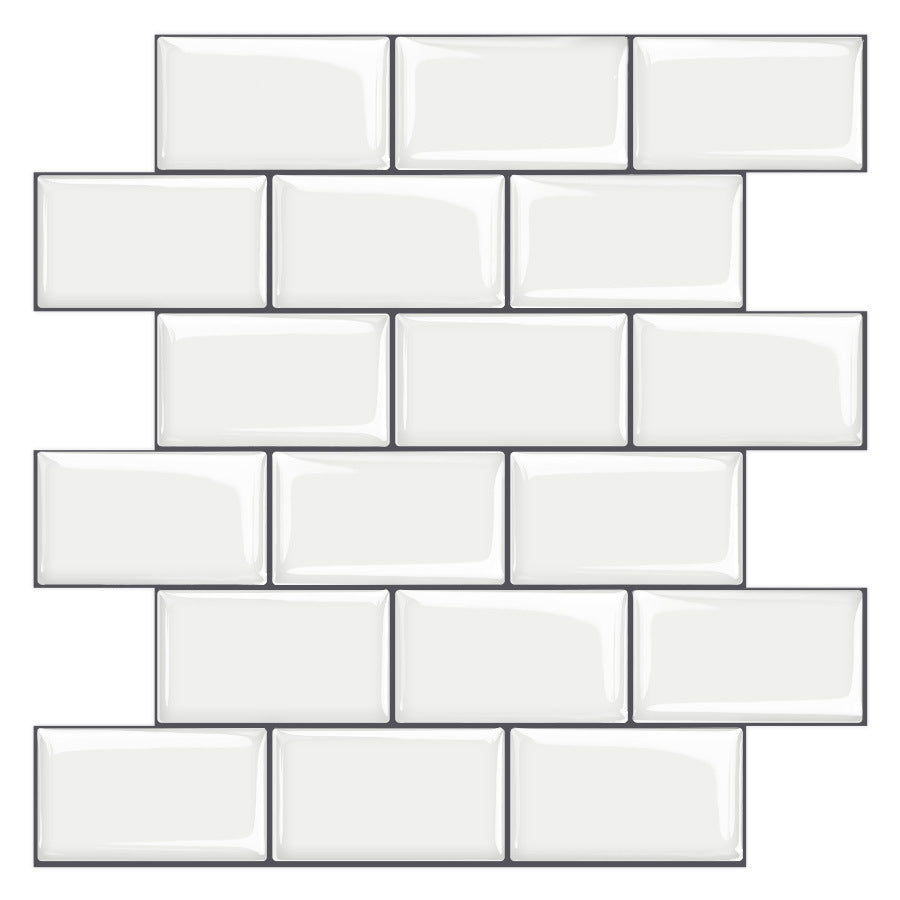 BowLift | 12"x 12" Resin Mosaic Tiles Square Self-Adhesive Tiles for Backsplash & Wall Tile
