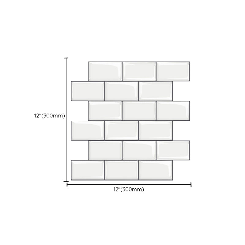 BowLift | 12"x 12" Resin Mosaic Tiles Square Self-Adhesive Tiles for Backsplash & Wall Tile