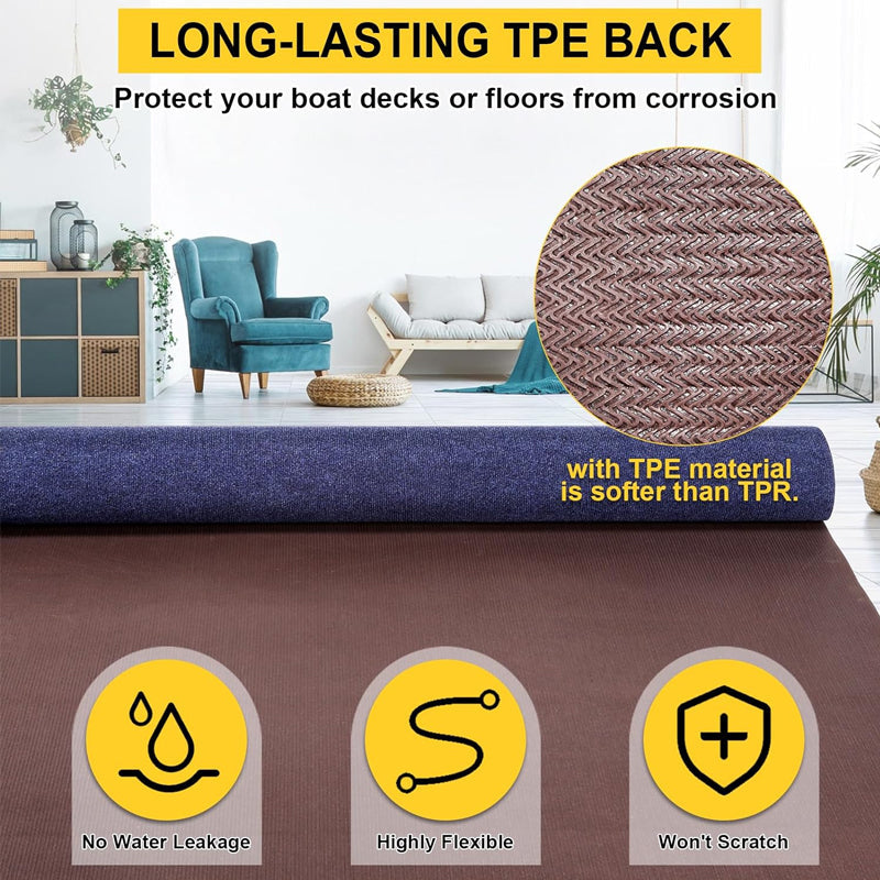 BowLift | Marine Carpet Deep Blue 6 FT × 14 FT 0.2" Thick Boat Carpet Home Patio Porch Deck Carpet