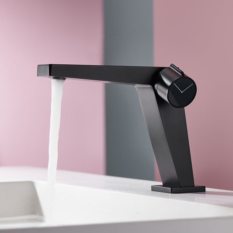 BowLift | Modern Bathroom Sink Faucet Brass Knob Handle Low Arc Basin Faucet