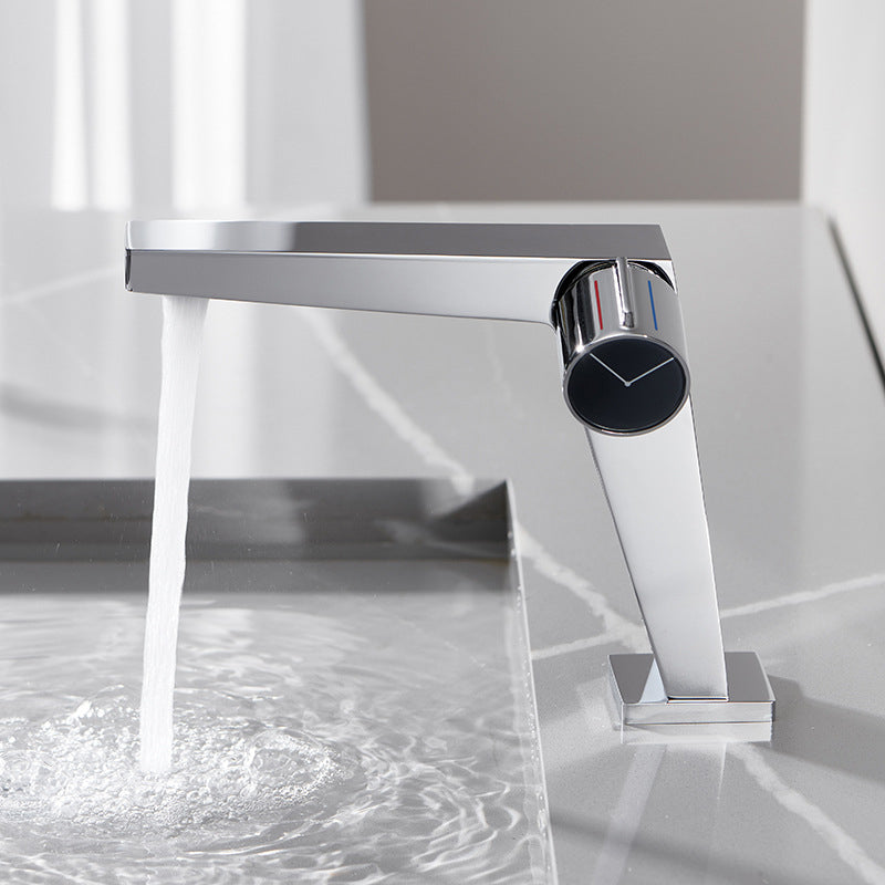 BowLift | Modern Bathroom Sink Faucet Brass Knob Handle Low Arc Basin Faucet