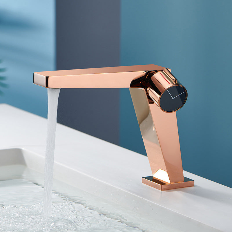 BowLift | Modern Bathroom Sink Faucet Brass Knob Handle Low Arc Basin Faucet