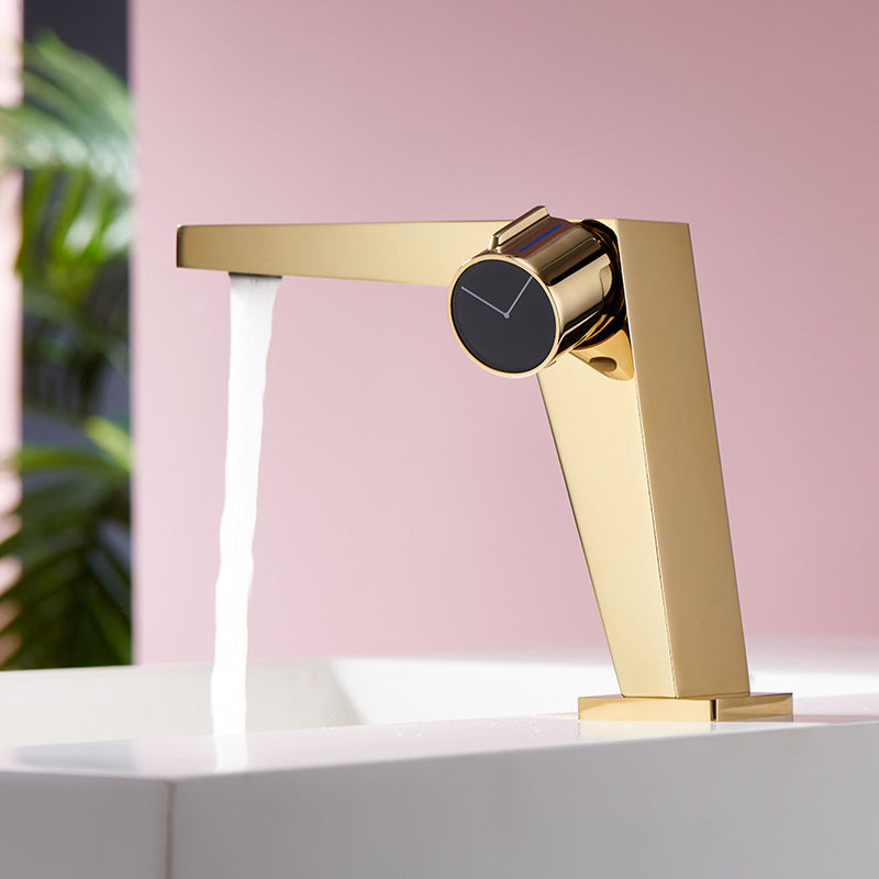 BowLift | Modern Bathroom Sink Faucet Brass Knob Handle Low Arc Basin Faucet