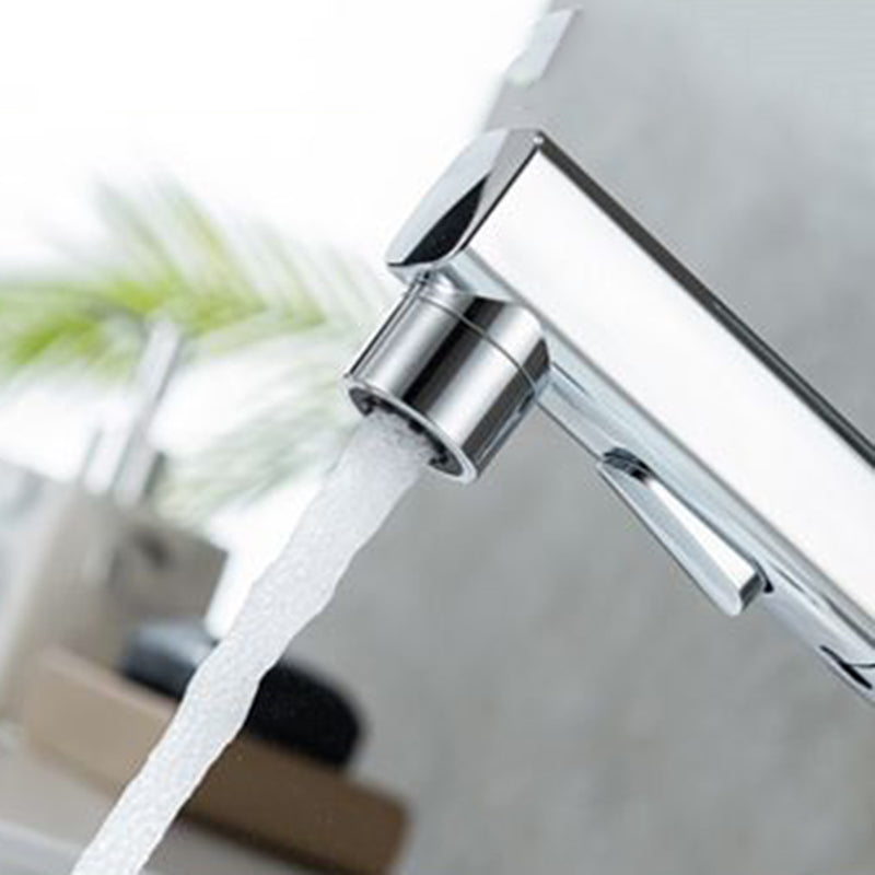 BowLift | Contemporary Vessel Sink Faucet Copper Single Handle Low Arc Pull Down Vessel Faucet