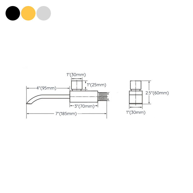 BowLift | Contemporary Wall Mounted Bathroom Faucet Handle Knob Solid Brass Square Faucet