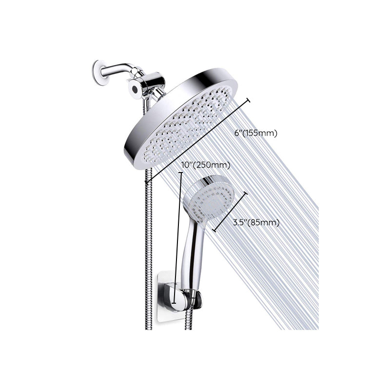 BowLift | Silver Dual Showerhead with Hose Modern Style Wall Mounted Showerhead