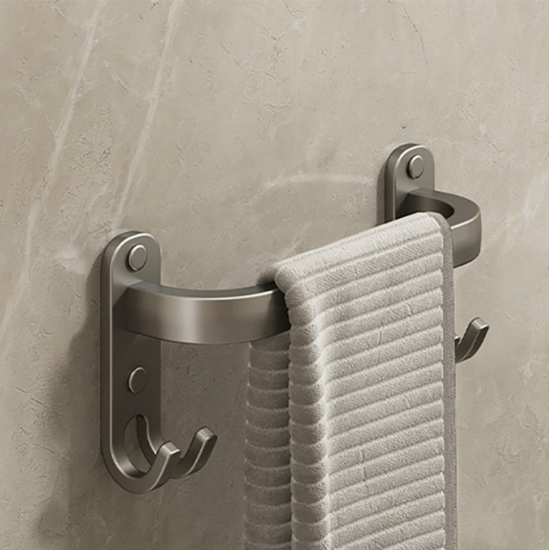 BowLift | 2-piece modern bathroom accessory set made of aluminum matte gray towel bar
