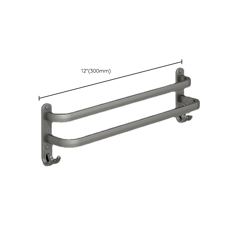 BowLift | 2-piece modern bathroom accessory set made of aluminum matte gray towel bar