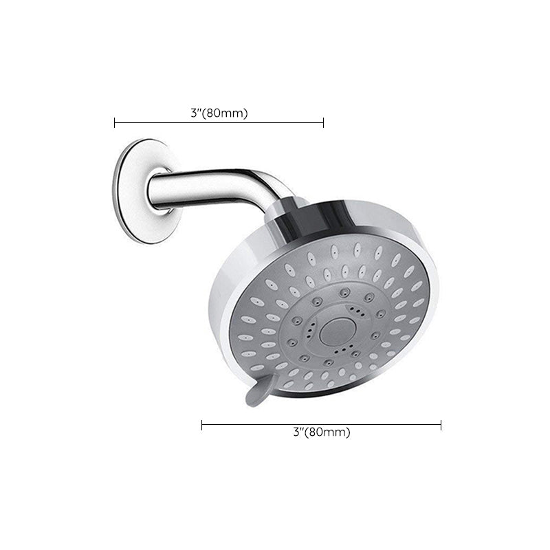 BowLift | Silver Round Fixed Shower Head Modern Style Wall Mount Shower Head